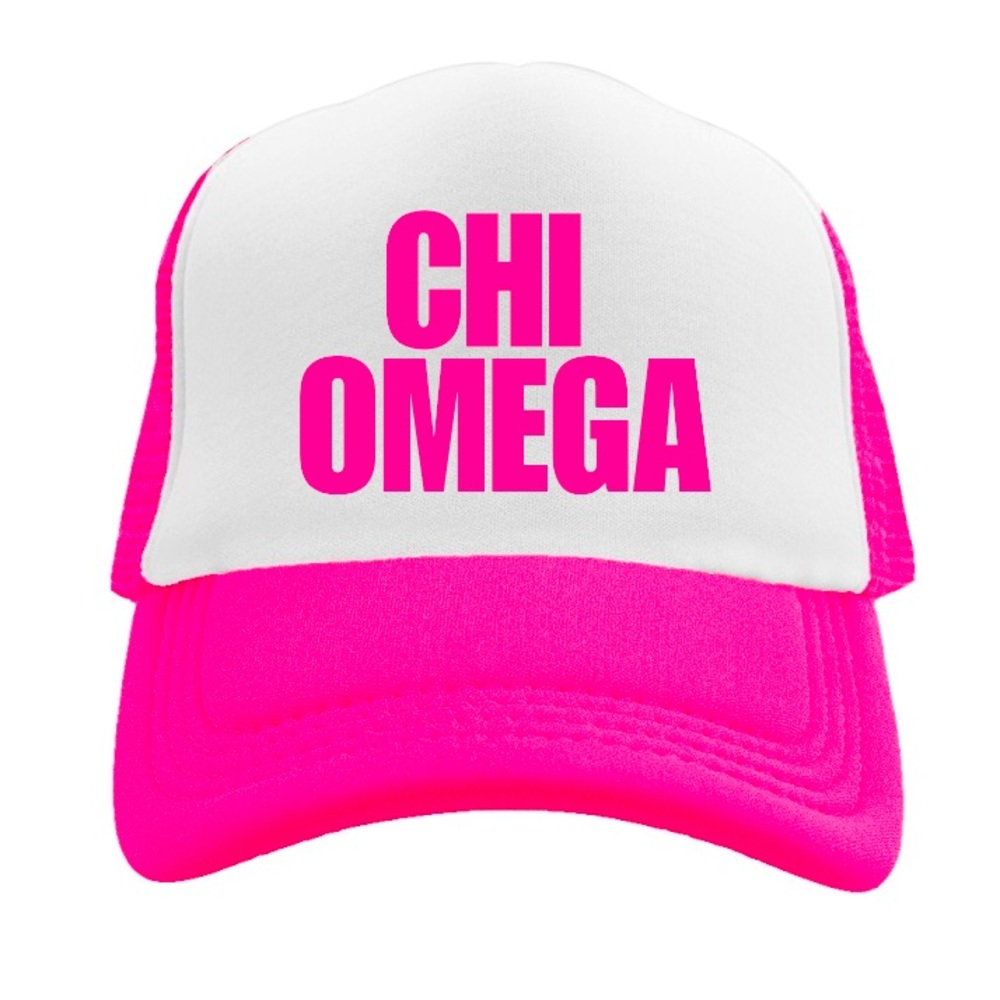 Chi Omega sorority trucker hat